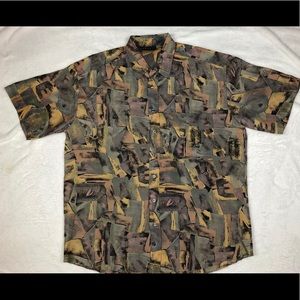 VTG 80s 90s Colore Italia 100% Silk button shirt